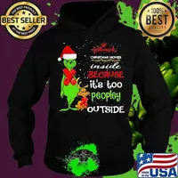 Hallwark Christmas Movies Inside Because It's Too Peopley Outside Xmas Shirt Hoodie