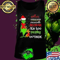 Hallwark Christmas Movies Inside Because It's Too Peopley Outside Xmas Shirt Tank top