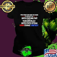 I Hold Dear To My Heart THe Honor Of Serving In THe United State MiliTary I Am And Always Will Be A United State Veteran Honor Courage Commitment Shirt Ladies tee