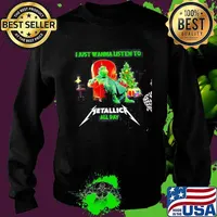 I Just Wanna Listen To Metallic All Day Grinch Merry Christmas Shirt Sweater