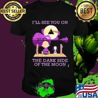 I’ll See You On The Dark Side Of The Moon Snoopy And Friend Watching Pink Floyd Shirt