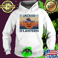 Jacked O'lantern Pumpkin Witch Weight Lifting Halloween Vintage Shirt Hoodie