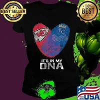 Kansas City Chiefs And Kansas City Royals It's In My Dna Heart Shirt Ladies tee
