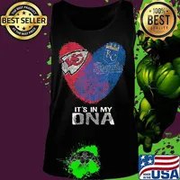 Kansas City Chiefs And Kansas City Royals It's In My Dna Heart Shirt Tank top