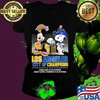 Los Angeles City Of Champions 2020 Nba Champions Snoopy And Mickey Disney Football Shirt Ladies tee