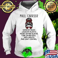 Mail Carrier Hated By Many Loved By Plenty Heart On Her Sleeve And A Mouth She Can’t Control Ladies Ribbon Plaid Red Shirt Hoodie