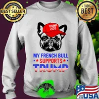 My French Bulldog Supports Trump 2020 Cute Dog American Flag Shirt Sweater