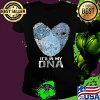 North Carolina Tar Heels Football It's In My DNA Heart Shirt Ladies tee