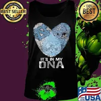 North Carolina Tar Heels Football It's In My DNA Heart Shirt Tank top