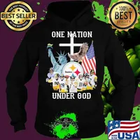One Nation Under God American Flag Pittsburgh Steelers Team Football Shirt Hoodie