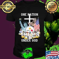 One Nation Under God American Flag Pittsburgh Steelers Team Football Shirt