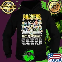 Packers Green Bay 102nd Anniversary 1919 2021 Thank You For The Memories Signature Shirt Hoodie