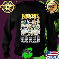 Packers Green Bay 102nd Anniversary 1919 2021 Thank You For The Memories Signature Shirt Sweater