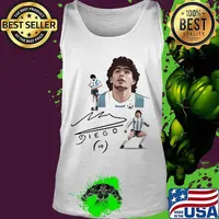 Signuature Diego Maradona Number 10 Legend Football Shirt Rip In Peace Diego Maradona Legend Football Shirt Tank top