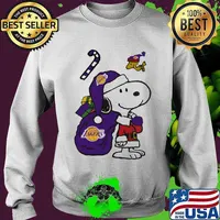 Snoopy And Woodstock Football Los Angeles Laker Santa Claus Xmas Shirt Sweater