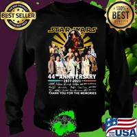 Star Wars 44th Anniversary 1977 2021 Thank You For The Memories Signuature Shirt Sweater