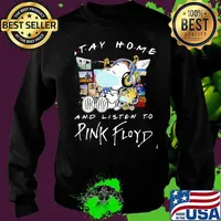 Stay Home And Listen To Pink Floyd Snoopy And Woodstock Wear Mask Shirt Sweater
