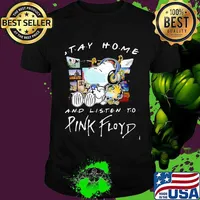 Stay Home And Listen To Pink Floyd Snoopy And Woodstock Wear Mask Shirt