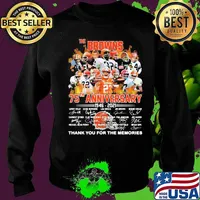 The Brown 75th Anniversary 1945 2020 Thank You For The Memories Signuature Football Shirt Sweater