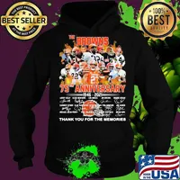 The Browns 75th Anniversary 1946 2021 Thank You For The Memories Signuature Football Shirt Hoodie