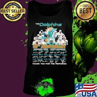 The Dolphins 55th Anniversary 1965 2020 Signature Thank You For The Memories Football Shirt Tank top