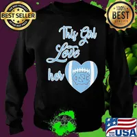 This Girl Love Her North Carolina Tar Heels Football Heart Shirt Sweater