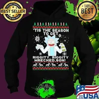 Tis the season to get riggity wrecked son Rick and Morty s Hoodie