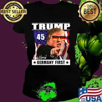 Trump 2020 Germany First USA Elections 2020 American Flag Shirt Ladies tee