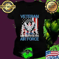 Veteran Of The United States Us Air Force American Flag Veterans Patriotic Shirt Ladies tee