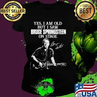 Yes I Am Old But I Saw Bruge Springsteen On Stage Guitar Signature Shirt Ladies tee