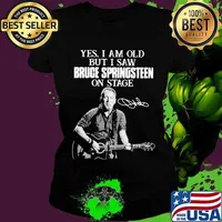 Yes I Am Old But I Saw Bruge Springsteen On Stage Guitar Signuature Shirt Ladies tee