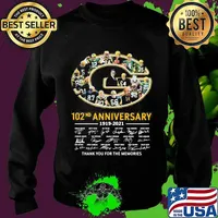 102nd Anniversary 1919 2021 Green Bay Packers Thank You For The Memories Signature Shirt Sweater