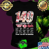140 Years Of The Greatest Teams Reds Signature Shirt Ladies tee