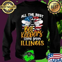 All The Best Beekeepers Come From Illinois Honey Bee Lover American Flag Shirt Sweater