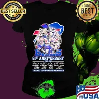 Bills 61st Anniversary 1960 2021 Thank You For The Memories Signature Team Football Shirt Ladies tee