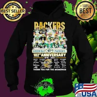 Packers Green Bay 102nd Anniversary 1919 2021 Thank You For The Memories Signature Shirt Hoodie
