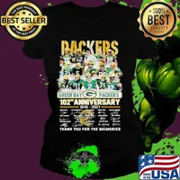 Packers Green Bay 102nd Anniversary 1919 2021 Thank You For The Memories Signature Shirt Ladies tee