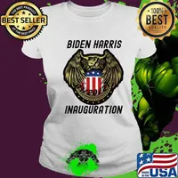 President Biden Harris Inauguration Day 2021 Political American Flag Eagle Shirt Ladies tee