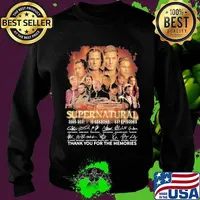 Supernatural 2005 2021 15 Seasons Thank You For The Memories Signature Shirt Sweater