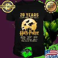 20 Years Of 2001 2021 Harry Potter Thank You For The Memories Signature Shirt