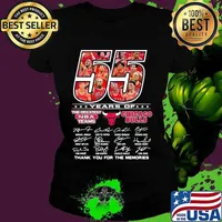 55 Years Of The Greatest Team Chicago Bulls Thank You For The Memories Signature Shirt Ladies tee