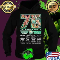 75 Years Of Boston Celtics Thank You For The Memories Signature Shirt Hoodie