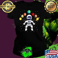 Bro Of The Birthday Astronaut Boy And Girl Space Theme Ladies tee