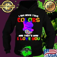 Cat I see your true colors and that’s why I love you heart autism awareness Hoodie