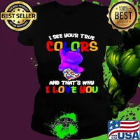 Cat I see your true colors and that’s why I love you heart autism awareness Ladies tee