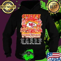 Chiefs Kansas City 61st Anniversary 1960 2021 Thank You For The Memories Signature Shirt Hoodie