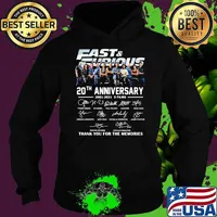 Fast And Furious 20 Years 2001 2021 Nice Films Signature Thank You For The Memories Shirt Hoodie