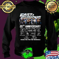 Fast And Furious 20 Years 2001 2021 Nice Films Signature Thank You For The Memories Shirt Sweater