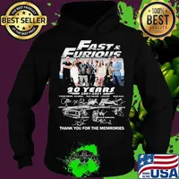 Fast And Furious 20 Years 2001 2021 Thank You For The Memories Signature Shirt Hoodie