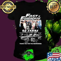 Fast And Furious 20 Years 2001 2021 Thank You For The Memories Signature Shirt Ladies tee